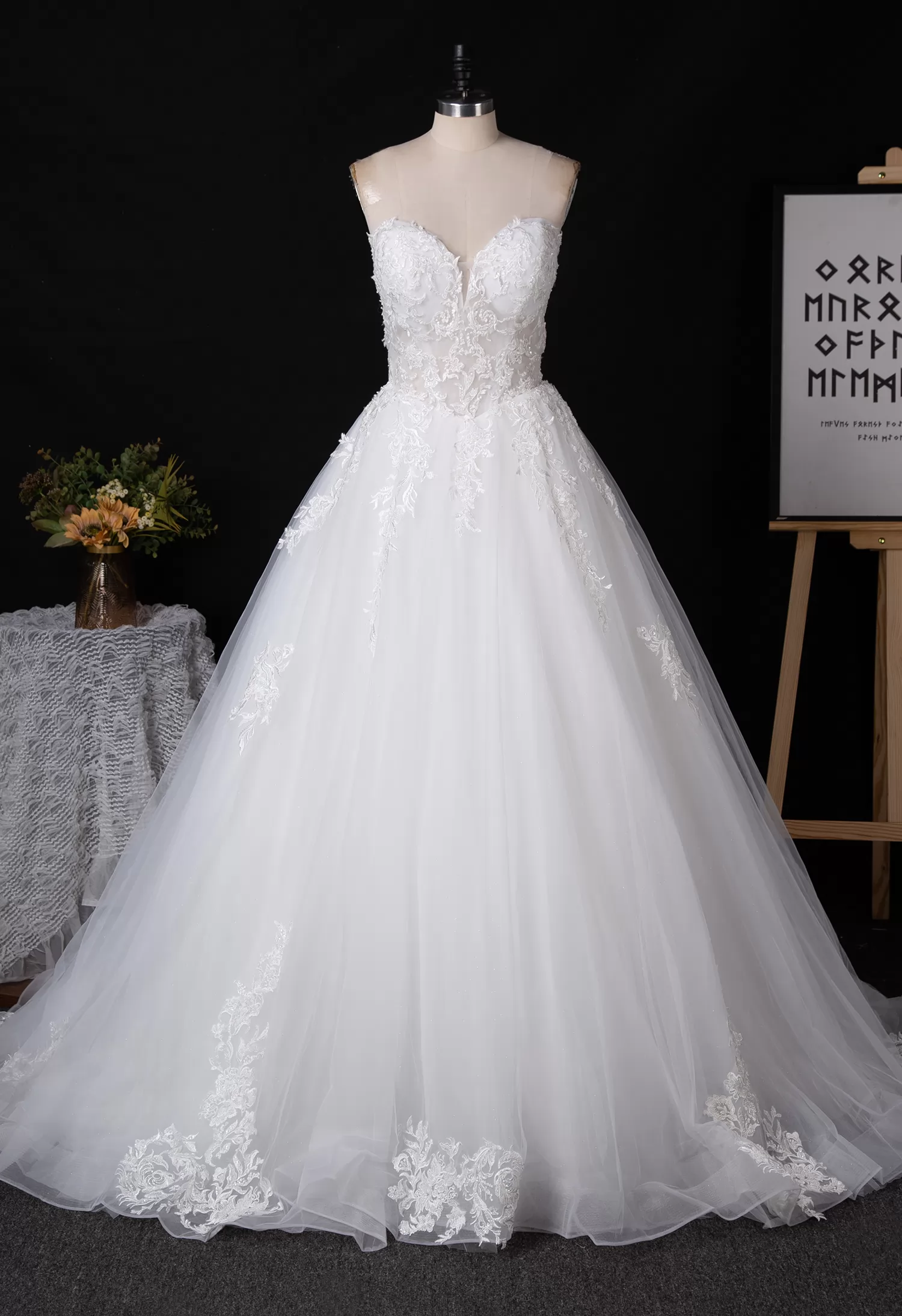 Strapless Sweetheart Wedding Dress With Illusion Back
