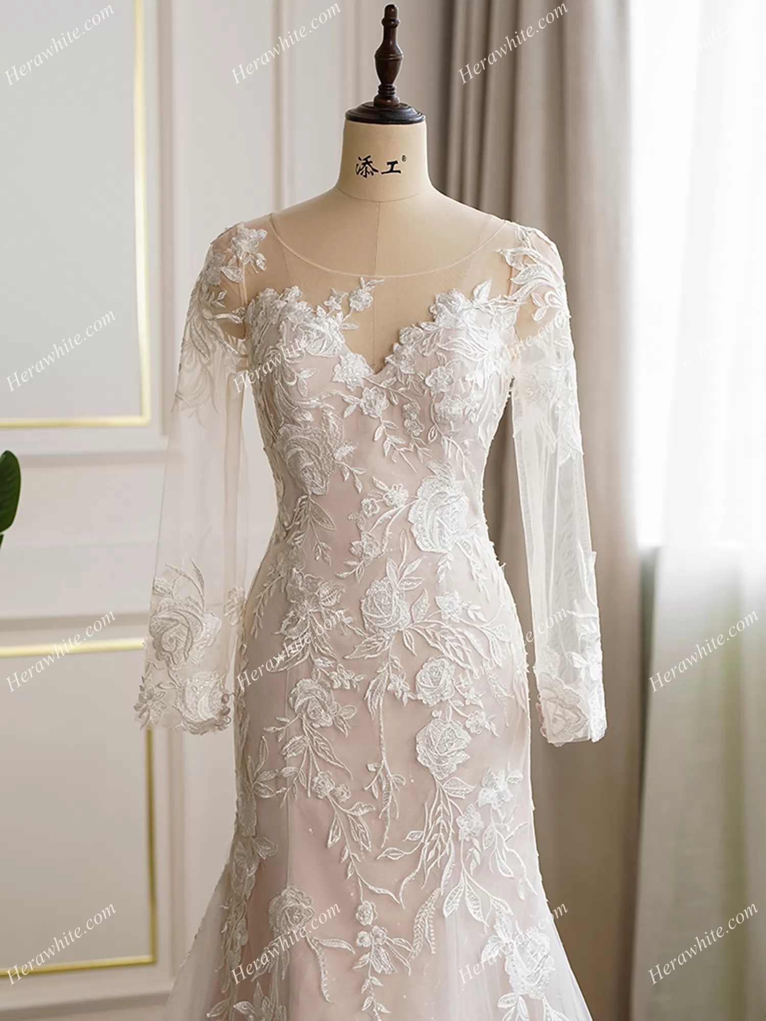 Ultimate Floral Fit and Flare Long Sleeve Wedding Dress