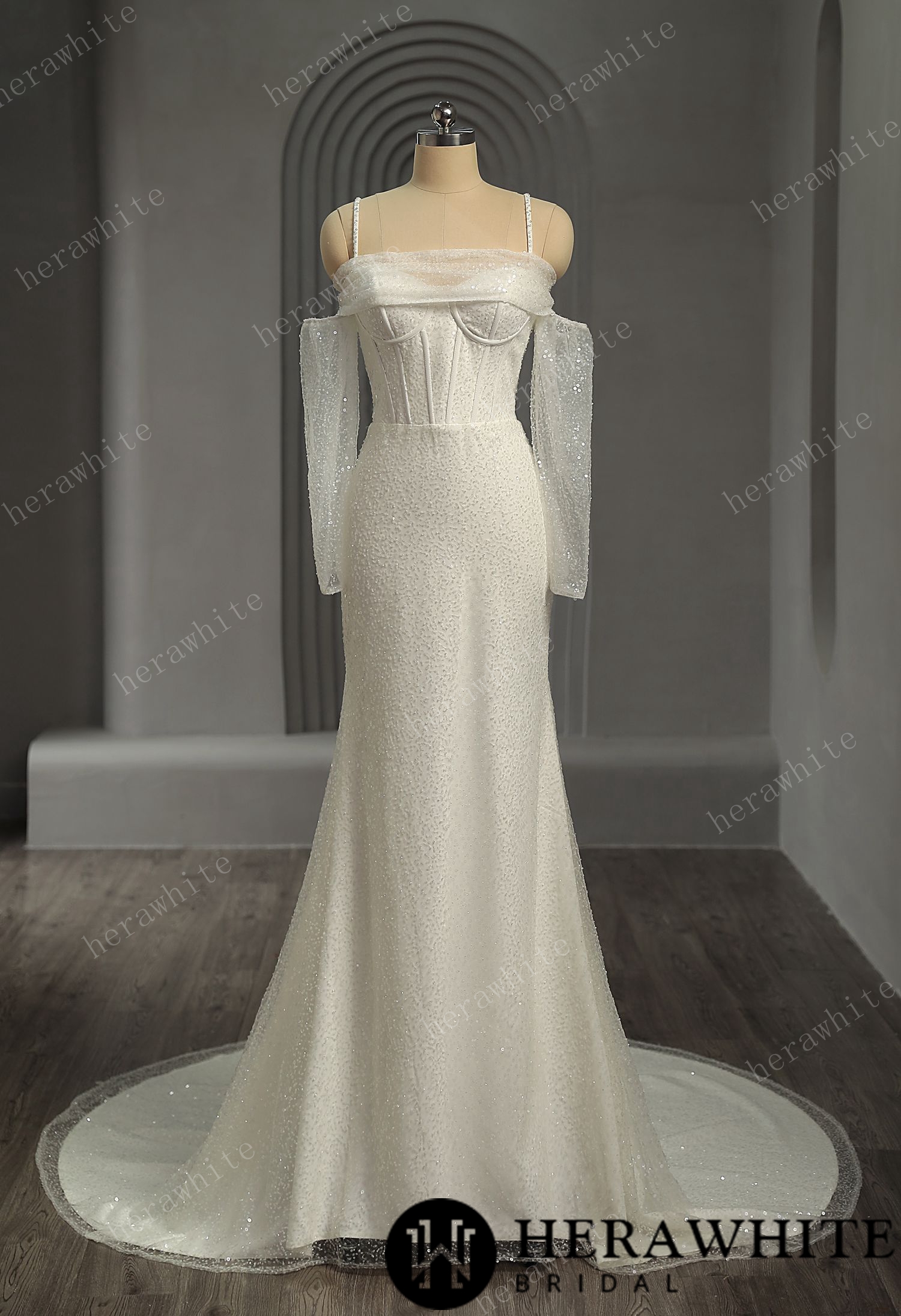 Off-Shoulder Sleeveless Beaded Sleek Sheath Evening Dress main image 1